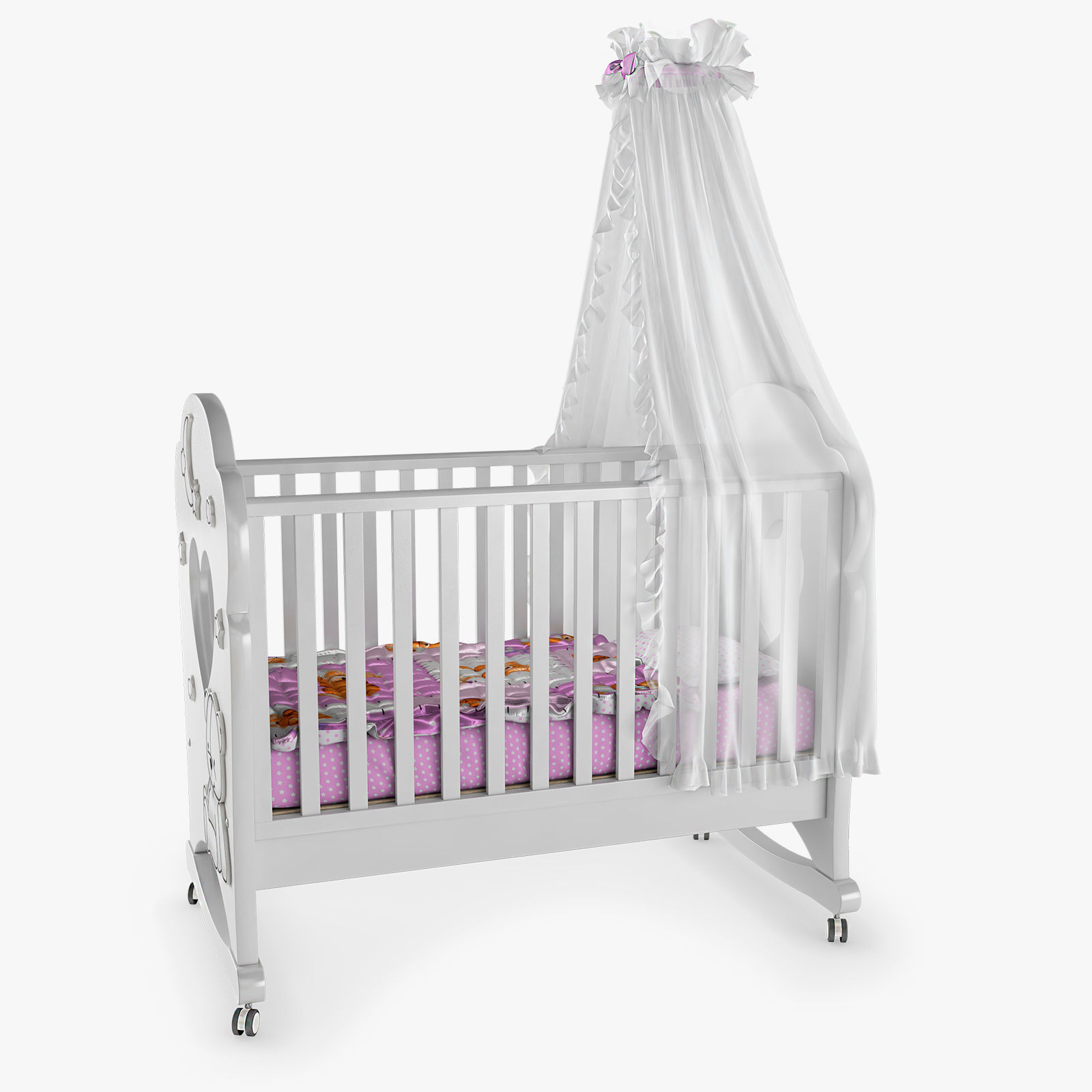 Crib Stella with Canopy 3D model_5
