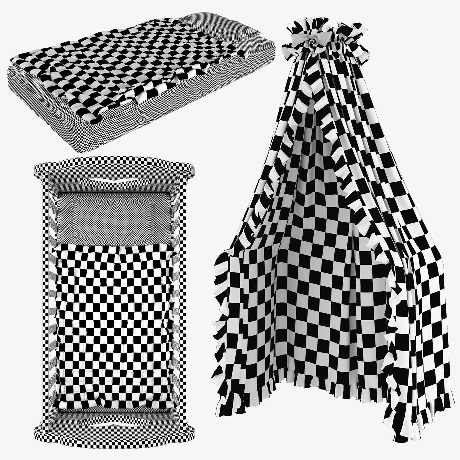 Crib Stella with Canopy 3D model_9