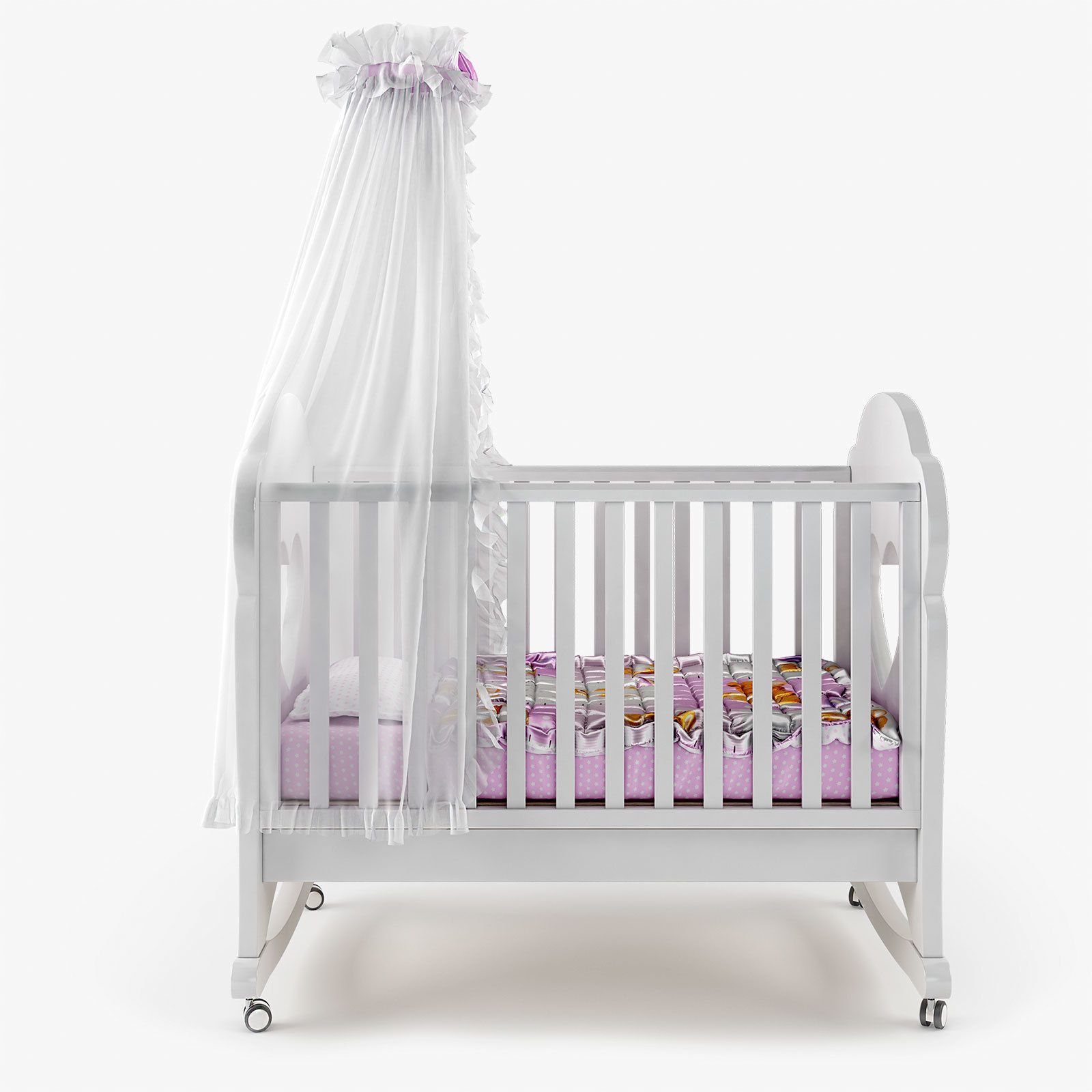 Crib Stella with Canopy 3D model_6