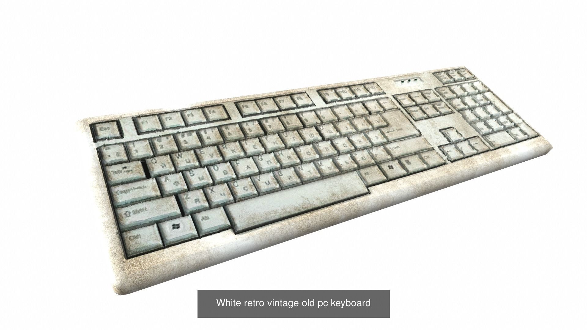 White retro vintage old pc desktop da1 3D Model Collection_5