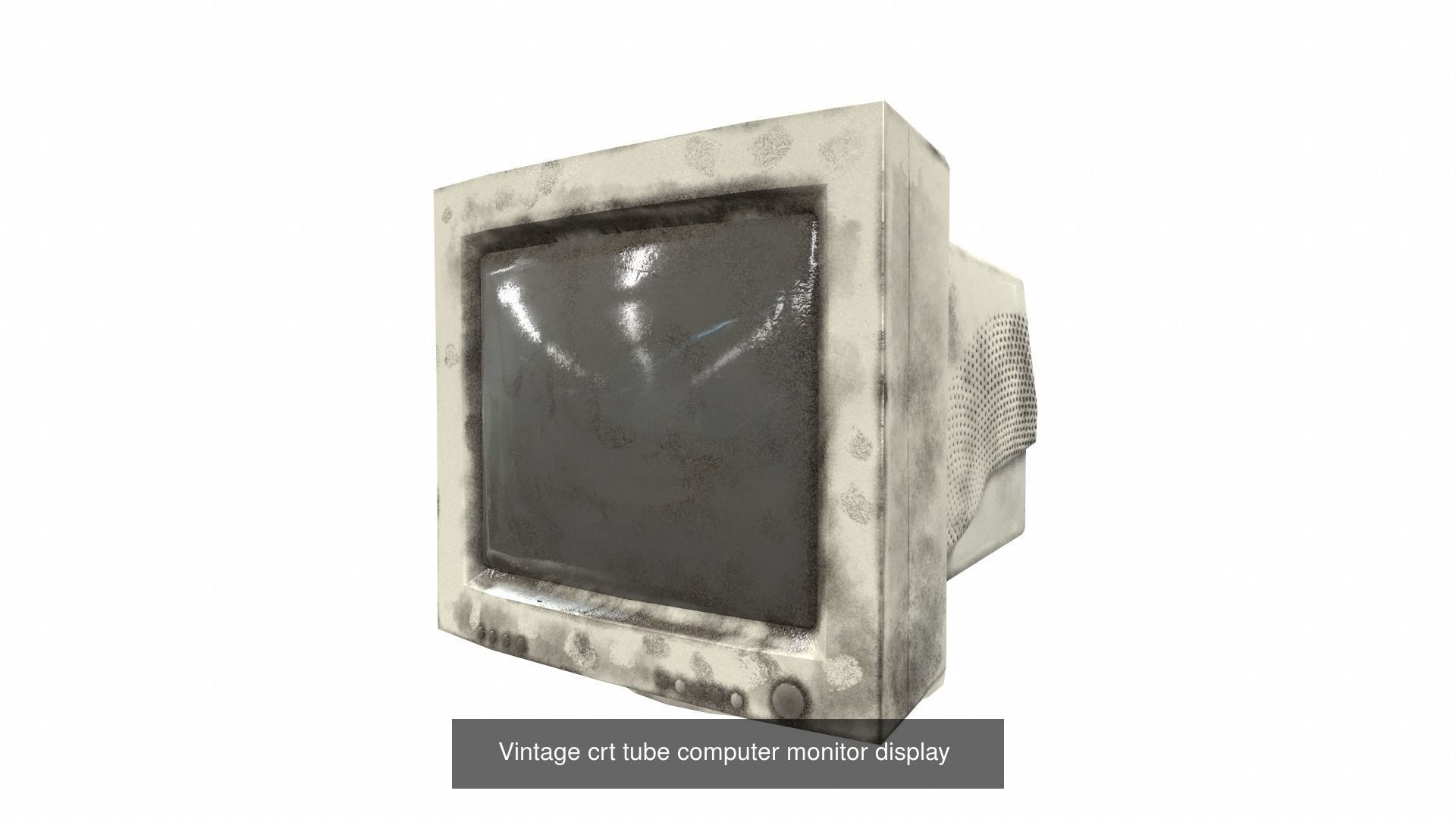 White retro vintage old pc desktop da1 3D Model Collection_2
