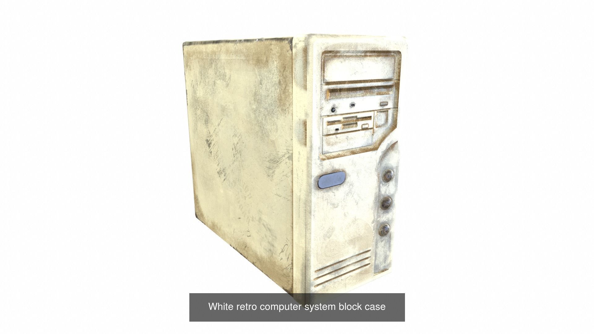 White retro vintage old pc desktop da1 3D Model Collection_3
