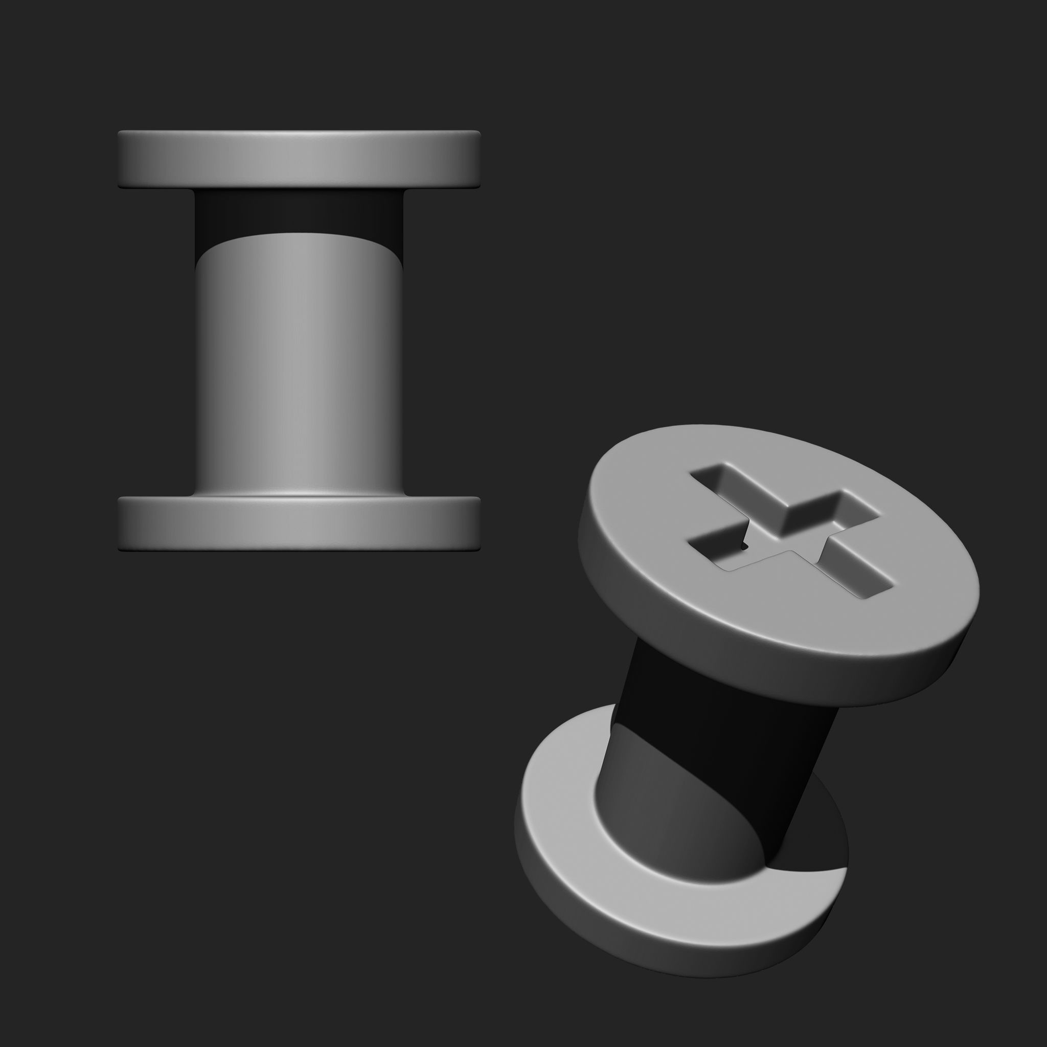 NUTS  and BOLTS MEGA PACK 4 IN ONE  61 BRUSHES 3D model_8