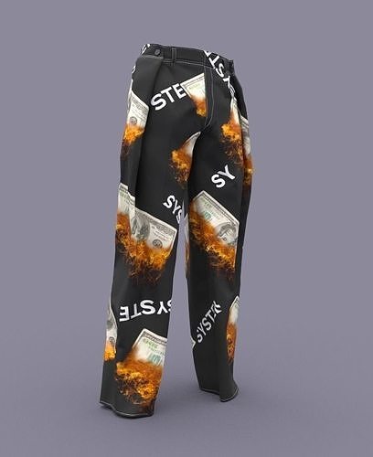 Stylish pants Low-poly 3D model