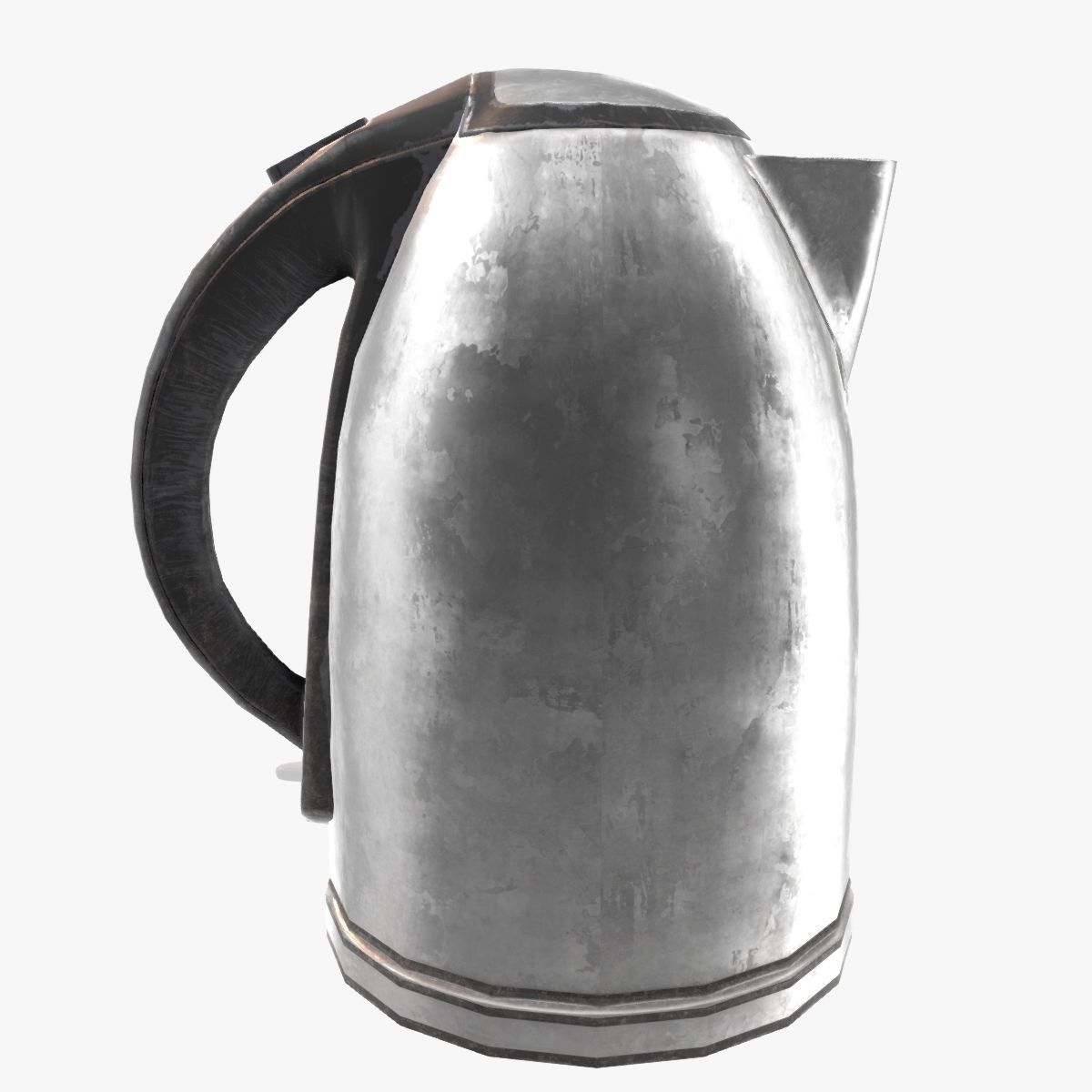 Steel scratched modern electric kettle da1 Low-poly 3D model_4