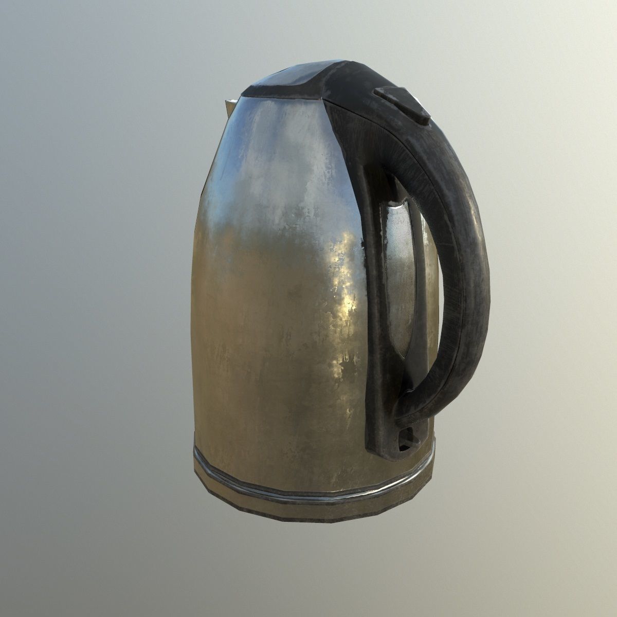 Steel scratched modern electric kettle da1 Low-poly 3D model_2