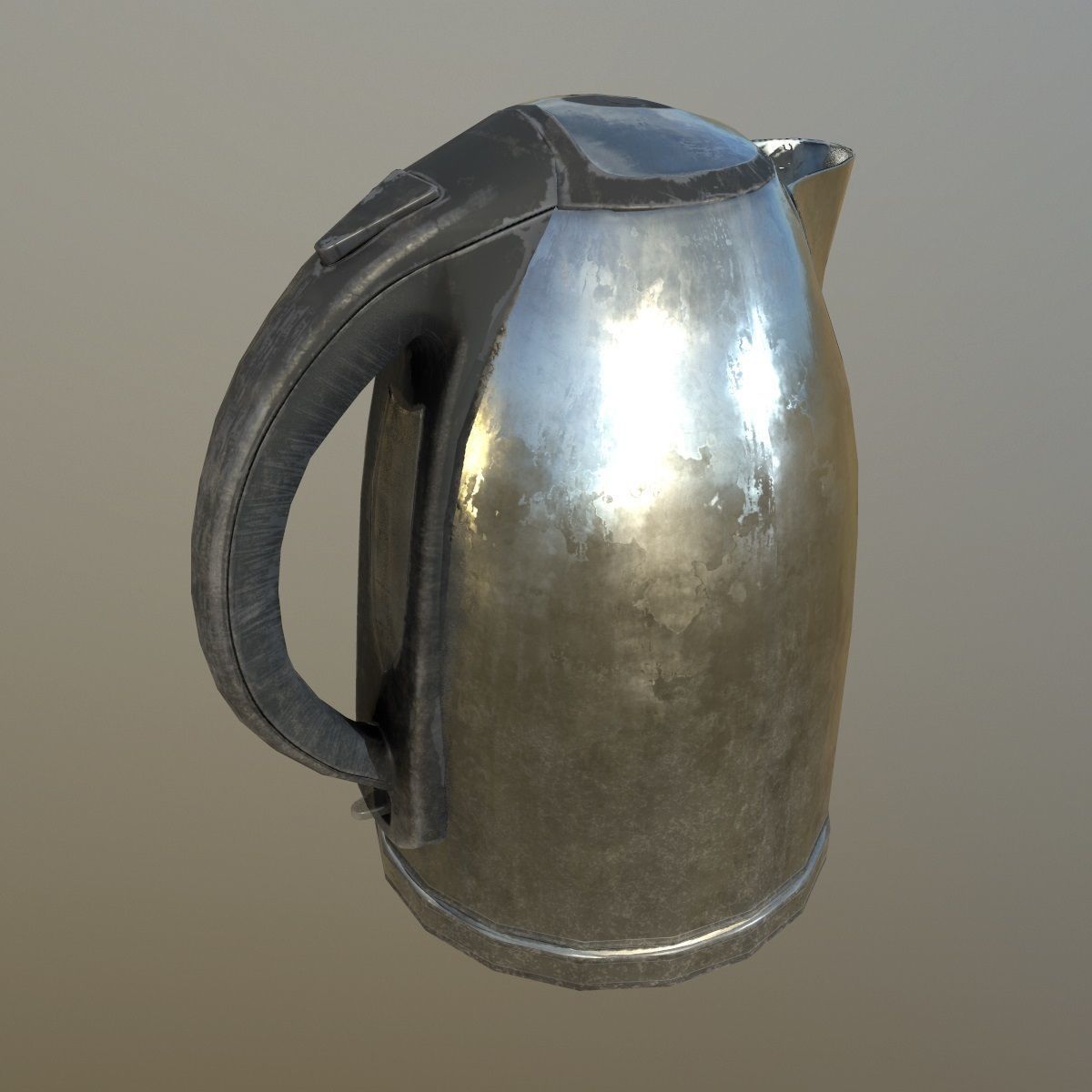 Steel scratched modern electric kettle da1 Low-poly 3D model_7
