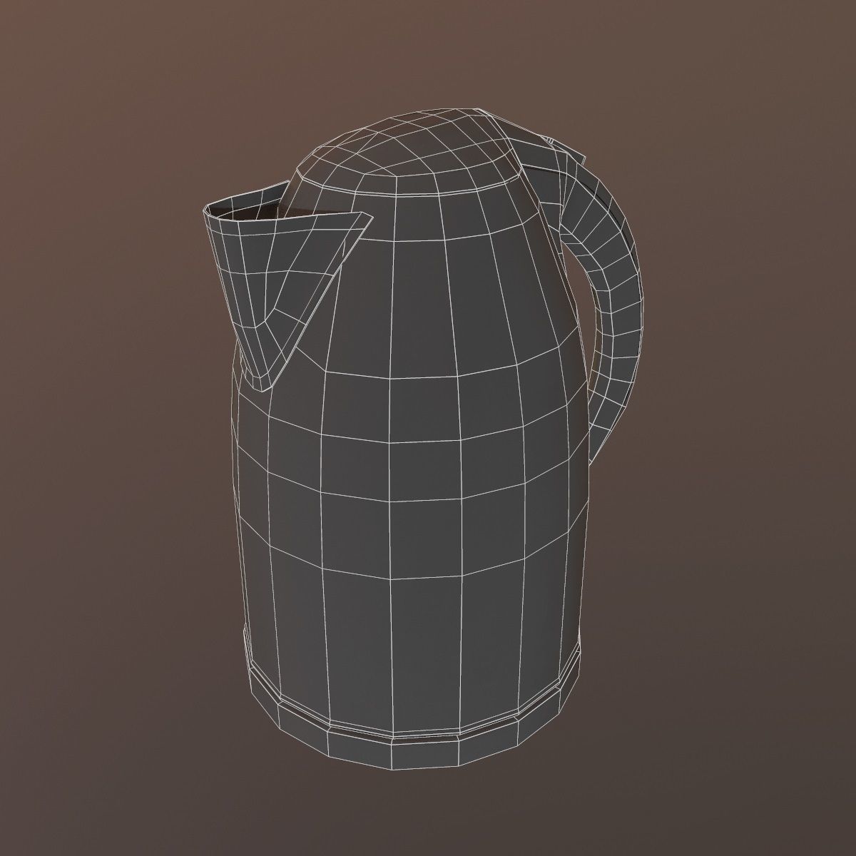 Steel scratched modern electric kettle da1 Low-poly 3D model_10