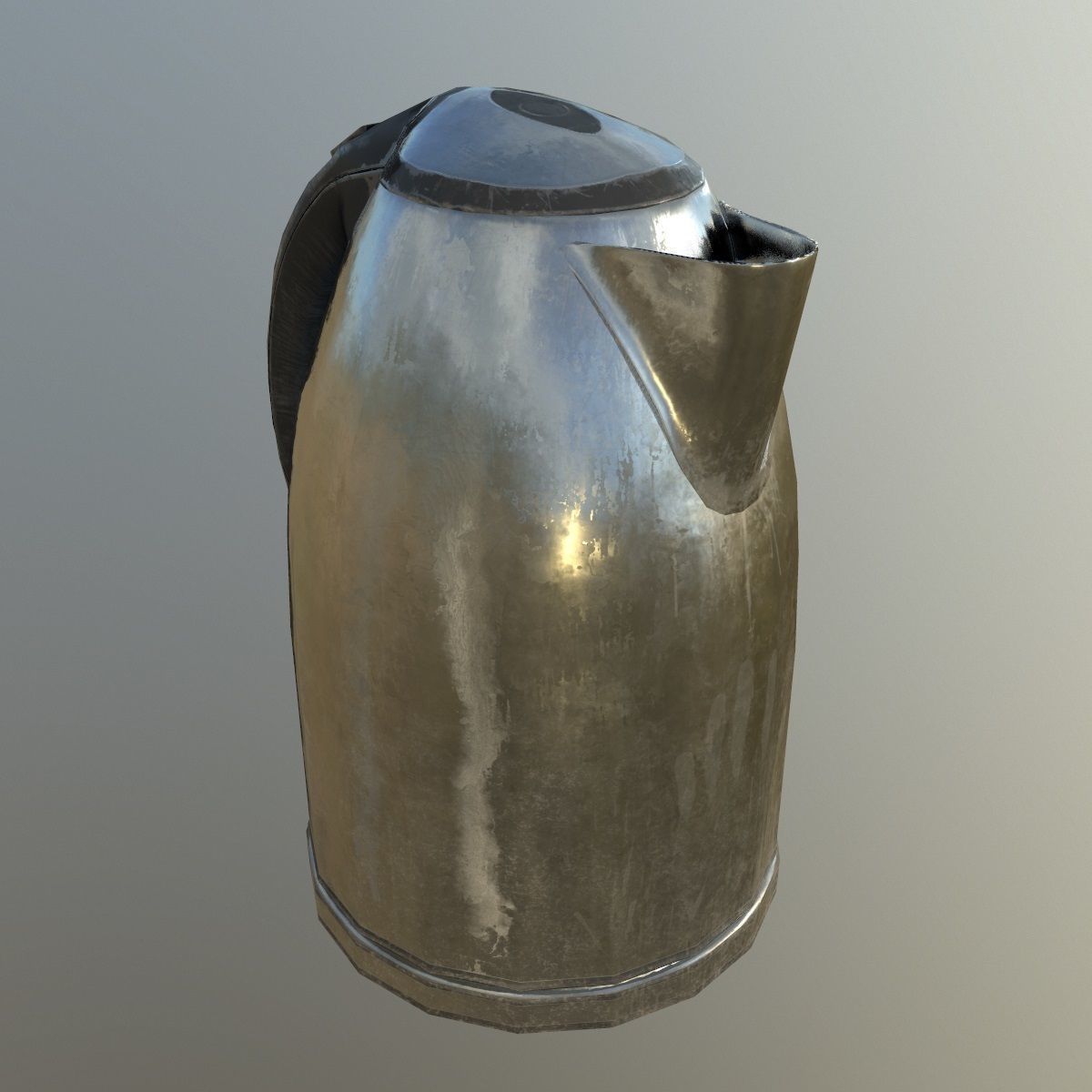Steel scratched modern electric kettle da1 Low-poly 3D model_5