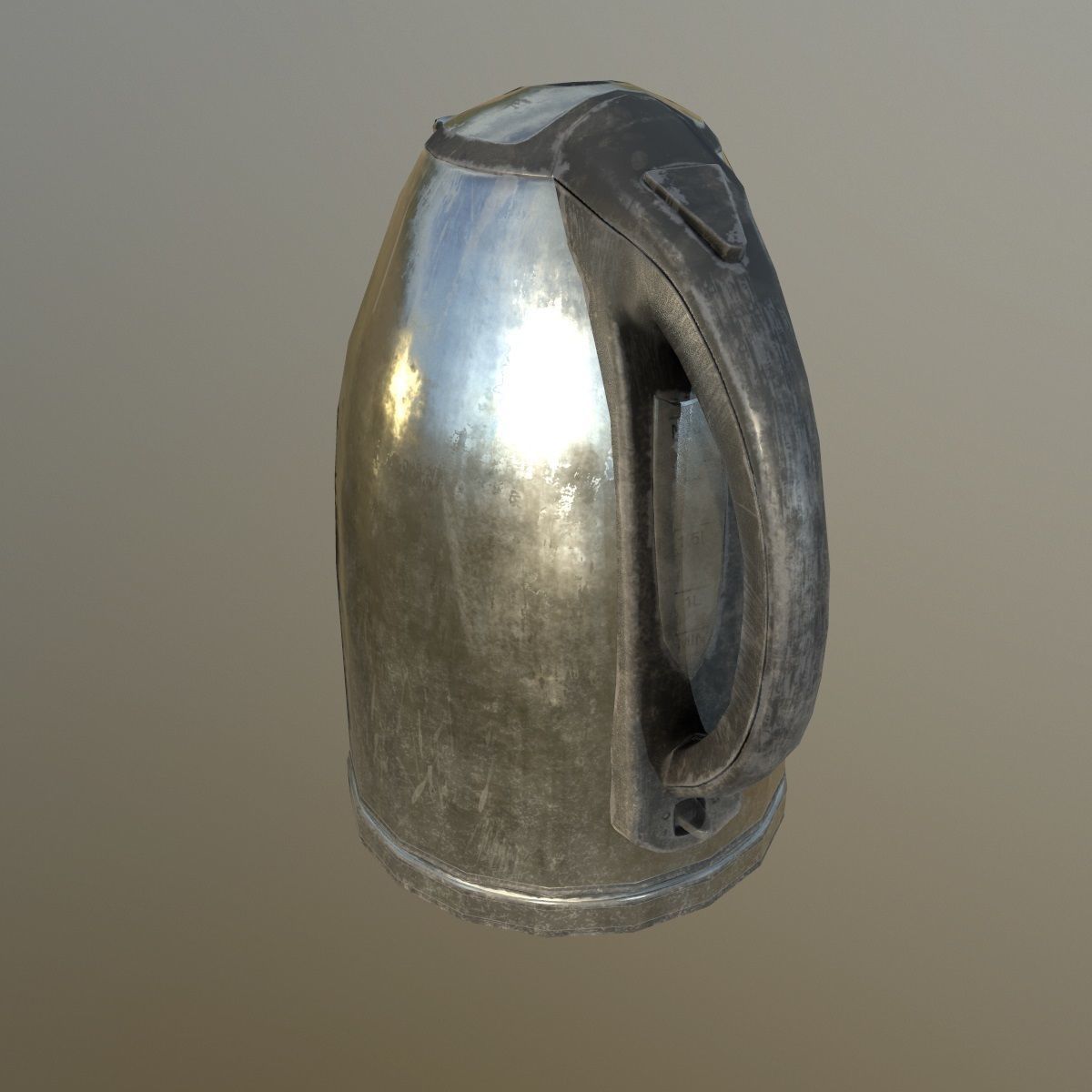 Steel scratched modern electric kettle da1 Low-poly 3D model_9