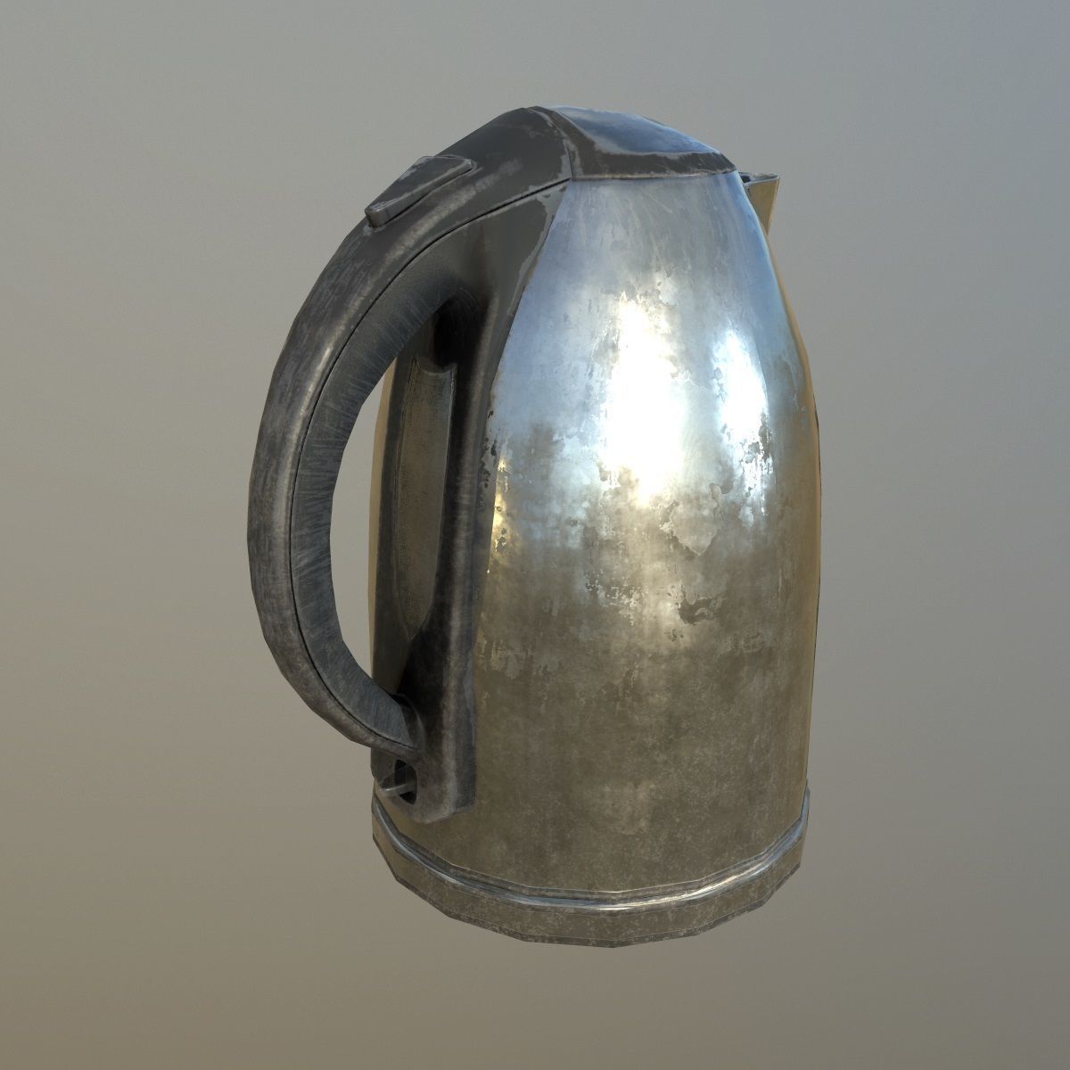 Steel scratched modern electric kettle da1 Low-poly 3D model_6