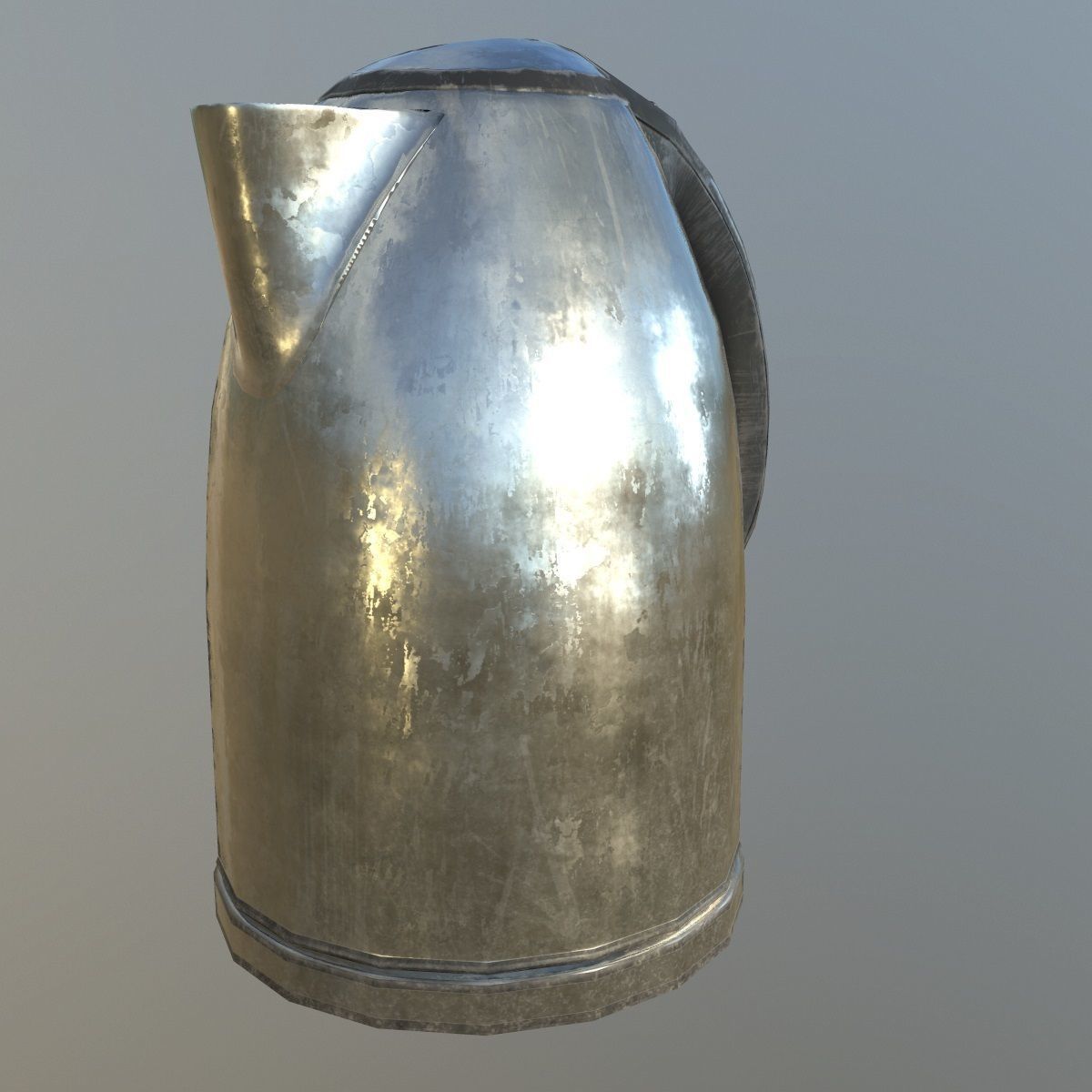 Steel scratched modern electric kettle da1 Low-poly 3D model_3