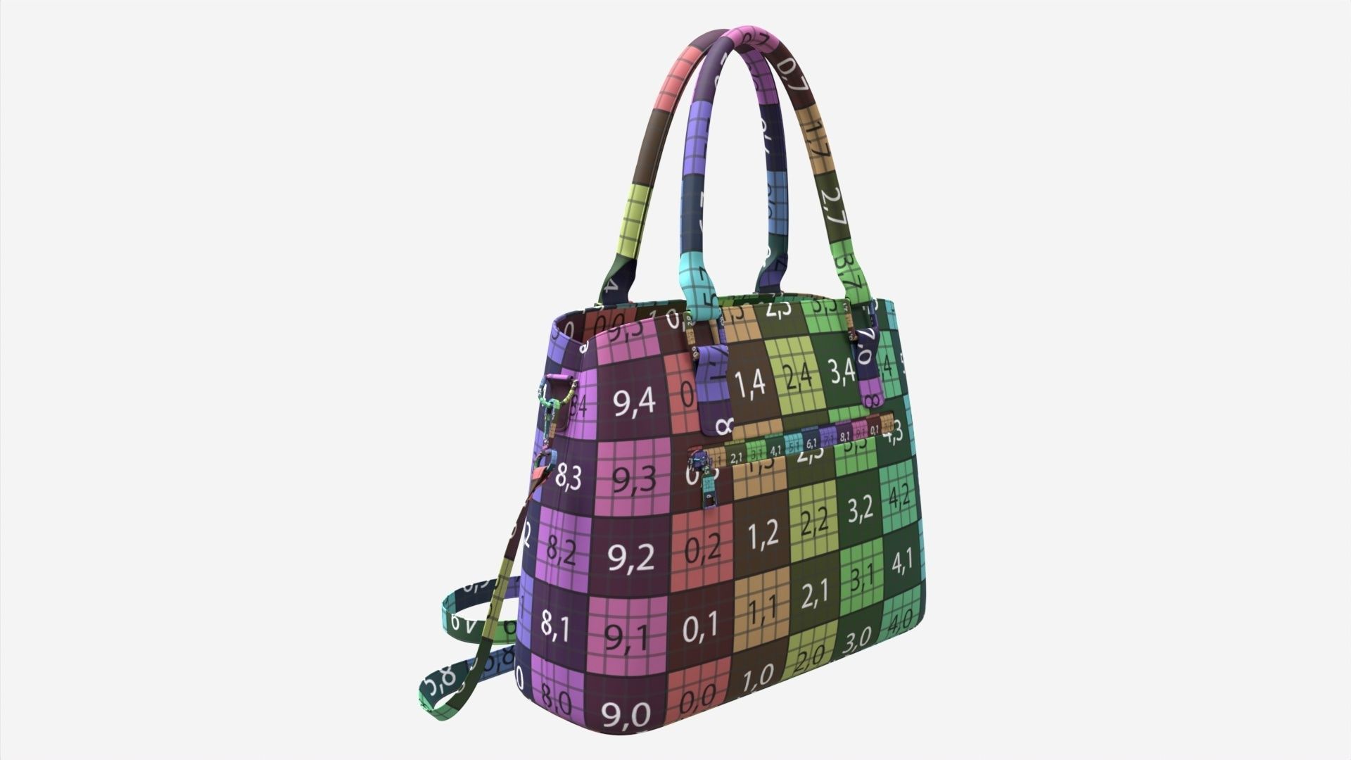 Women summer shoulder bag brown 3D model_21