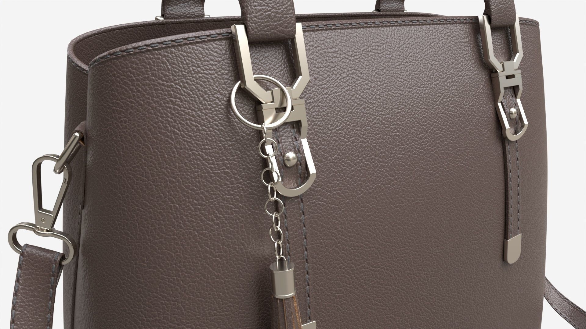 Women summer shoulder bag brown 3D model_5