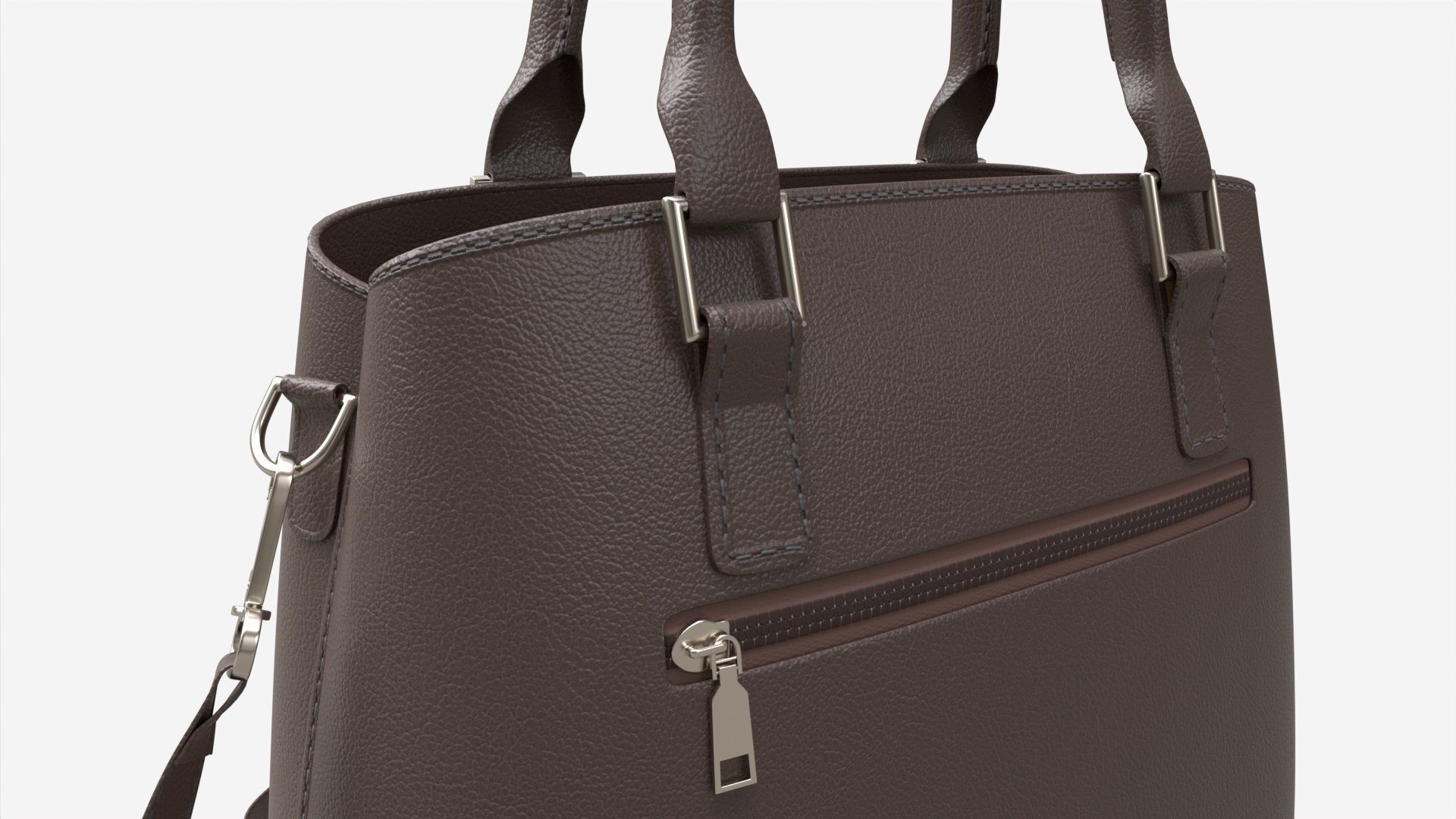 Women summer shoulder bag brown 3D model_3