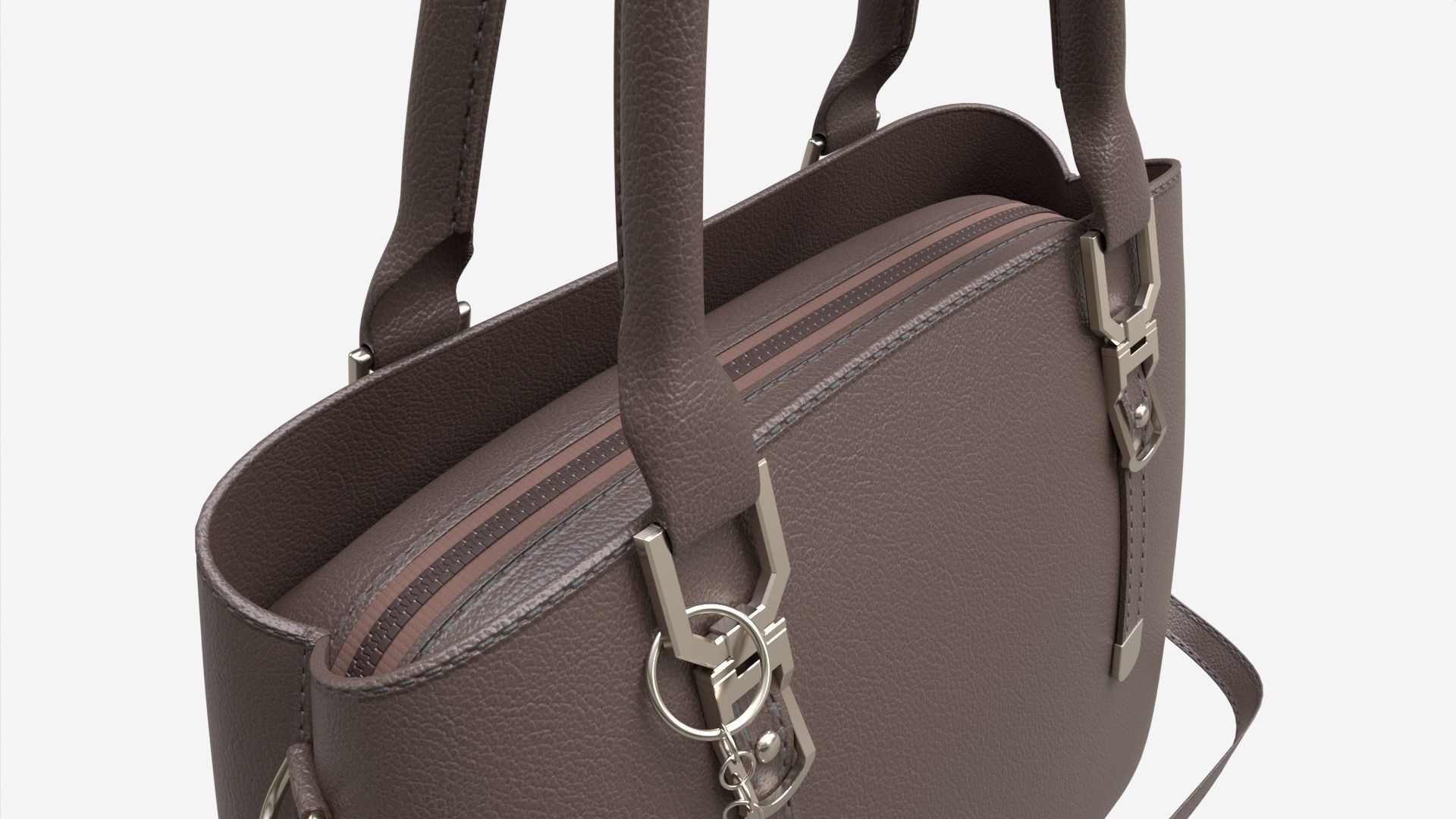 Women summer shoulder bag brown 3D model_7