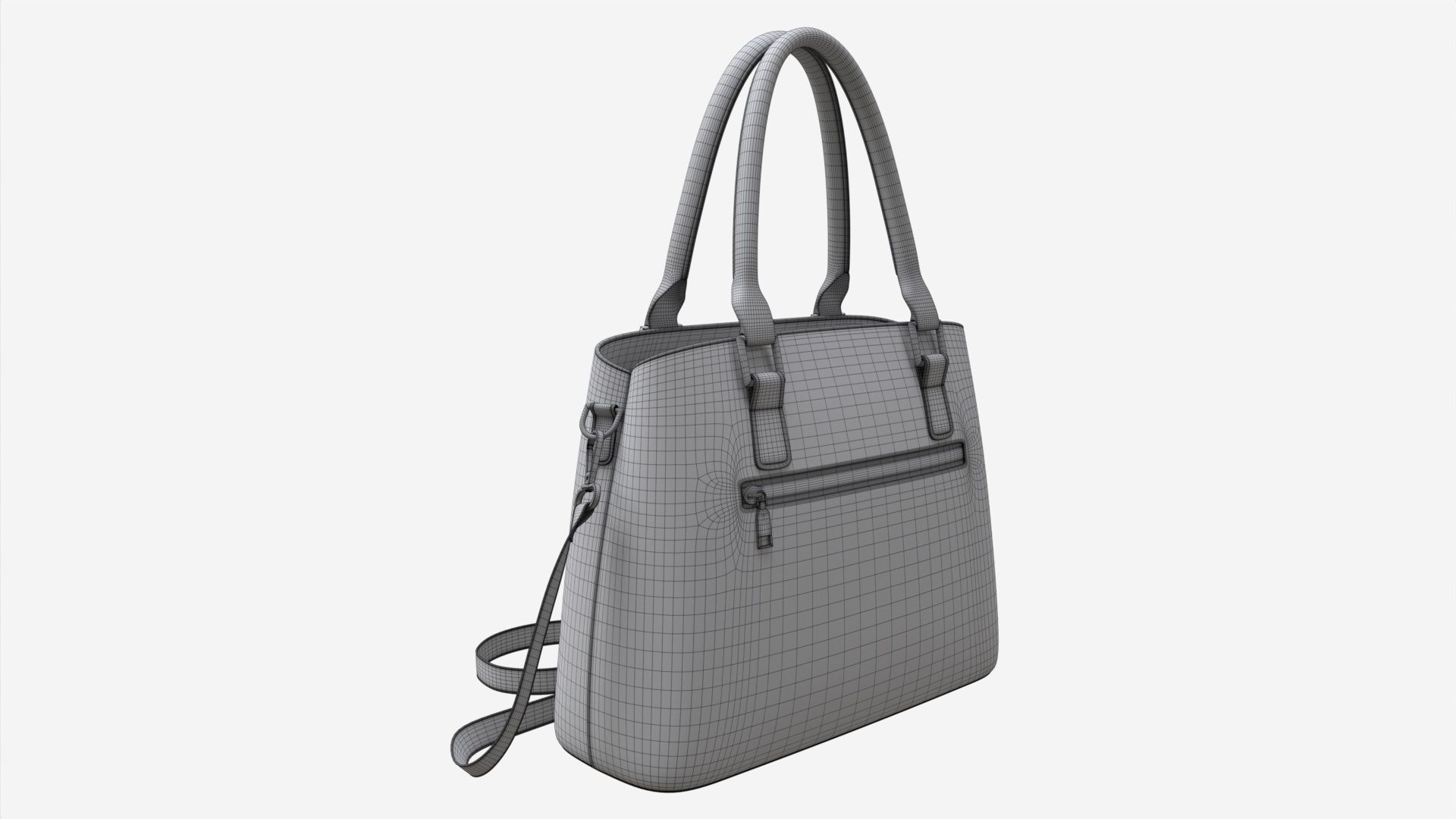 Women summer shoulder bag brown 3D model_11