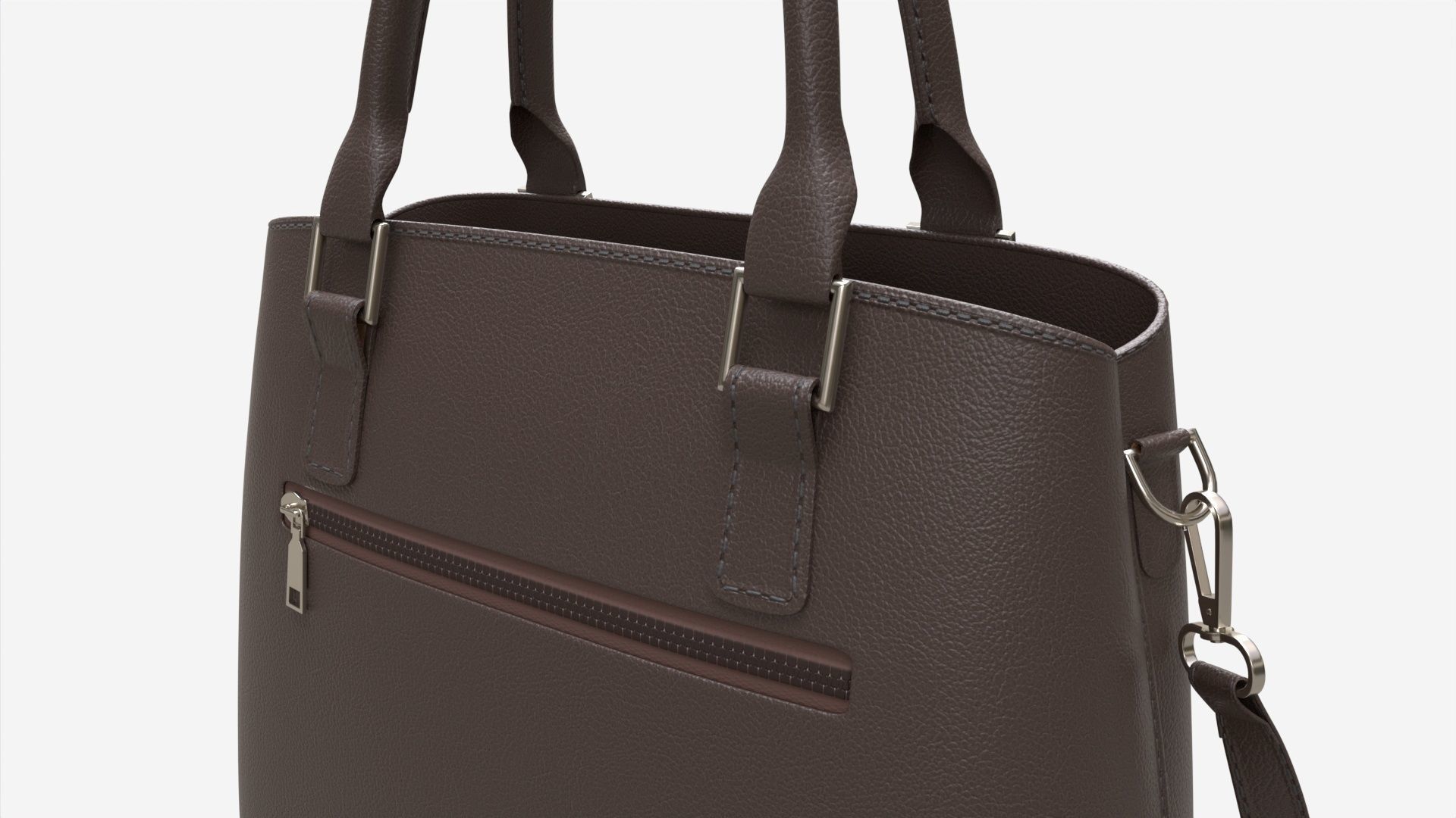 Women summer shoulder bag brown 3D model_4