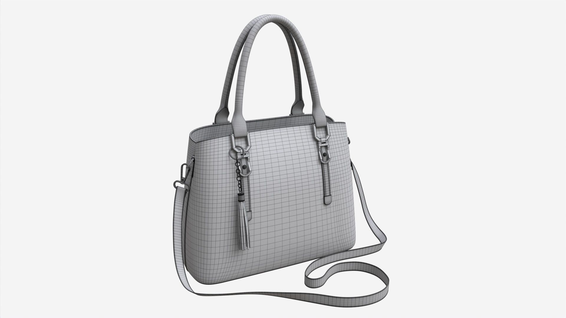 Women summer shoulder bag brown 3D model_10