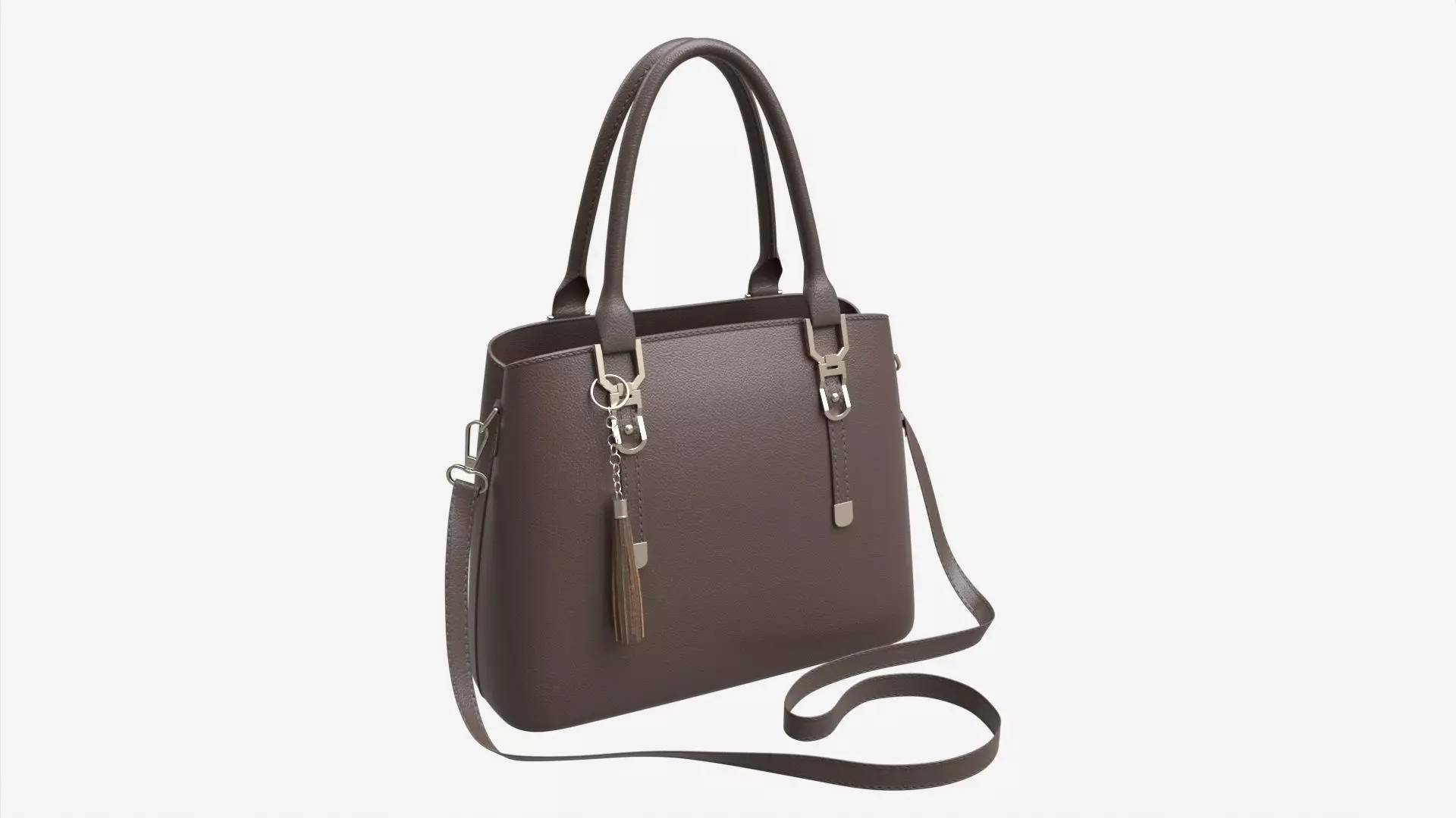 Women summer shoulder bag brown 3D model_0