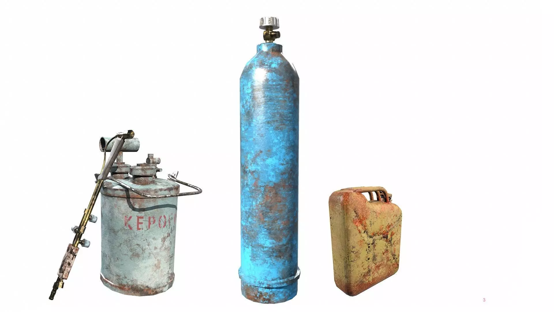 Gas baloon fuel cylinder collection da1 Low-poly 3D model