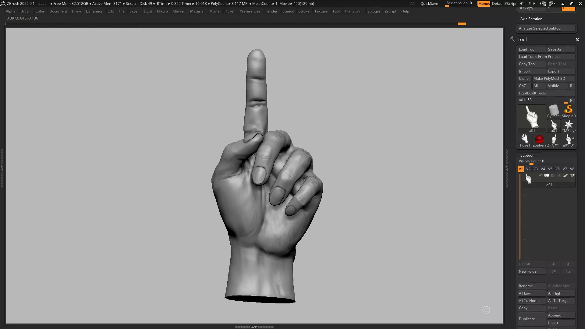 Hand pose 12 3d print model 3D print model