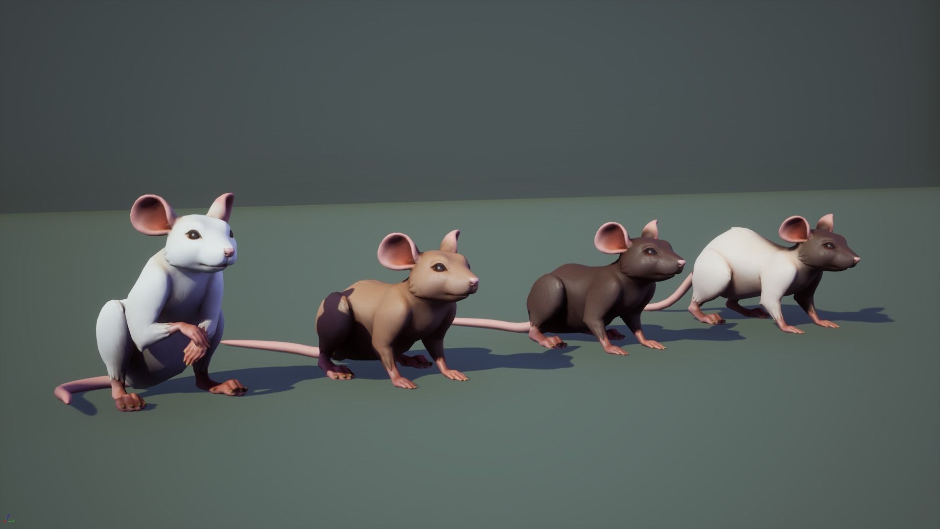 Mouse rat Low-poly 3D model_3