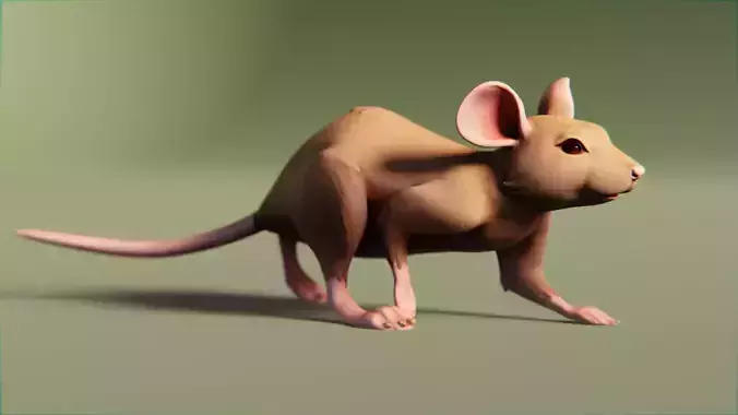 Mouse rat Low-poly 3D model