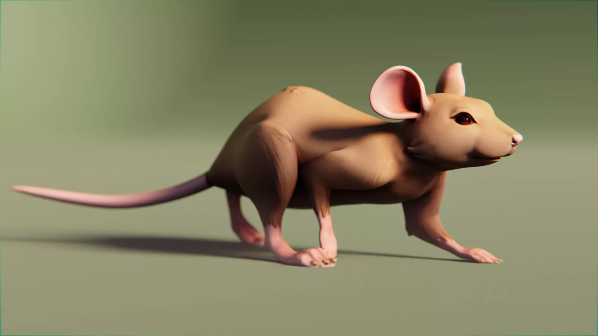 Mouse rat Low-poly 3D model_0