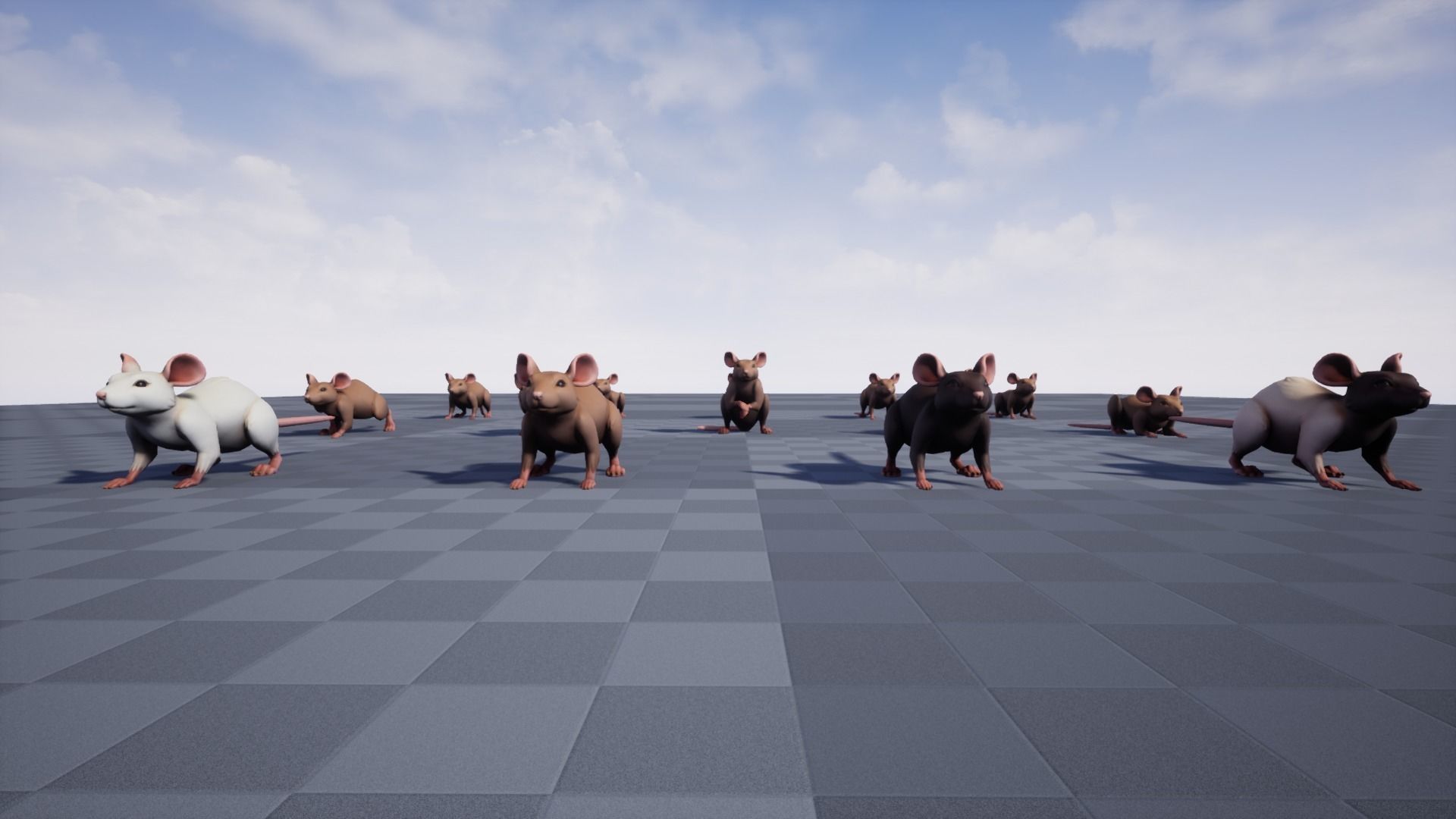 Mouse rat Low-poly 3D model_7