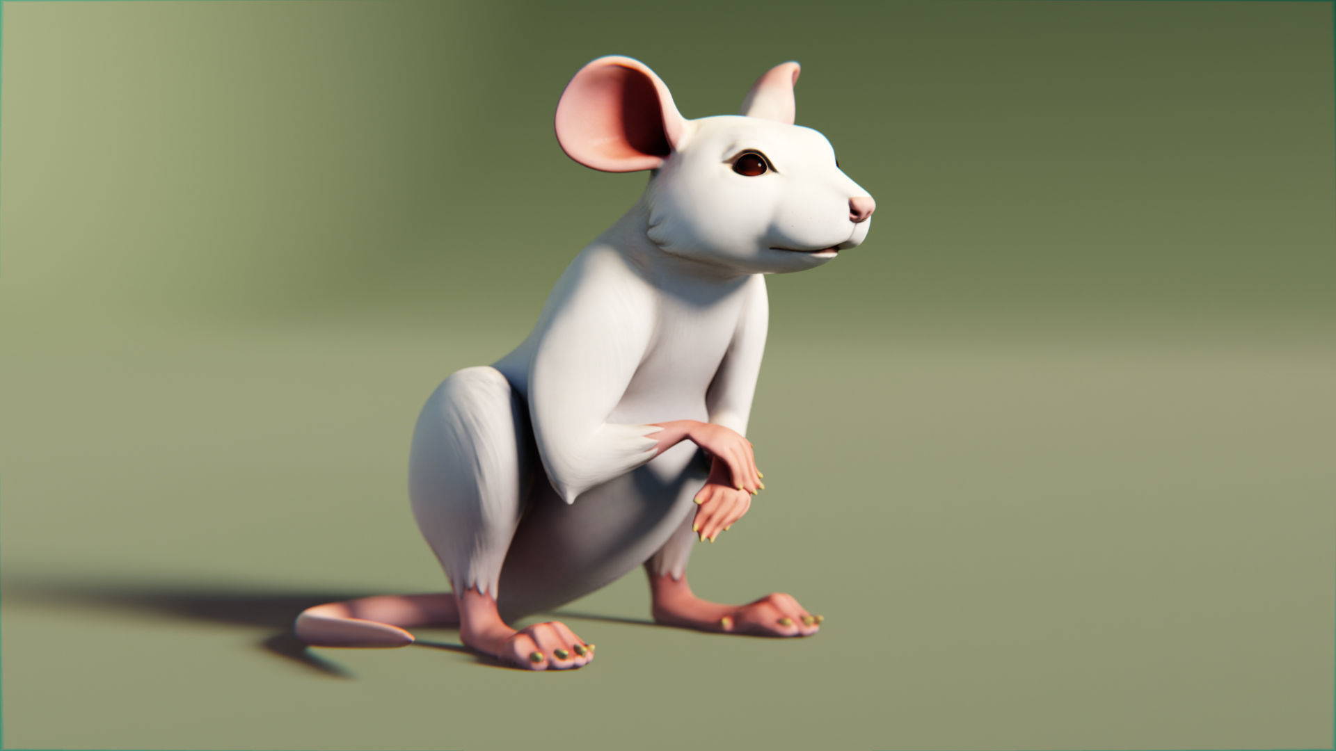 Mouse rat Low-poly 3D model_2