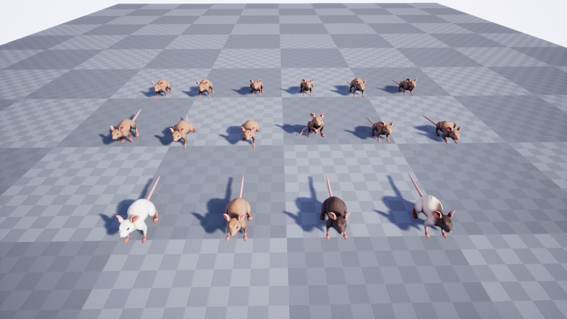 Mouse rat Low-poly 3D model_10