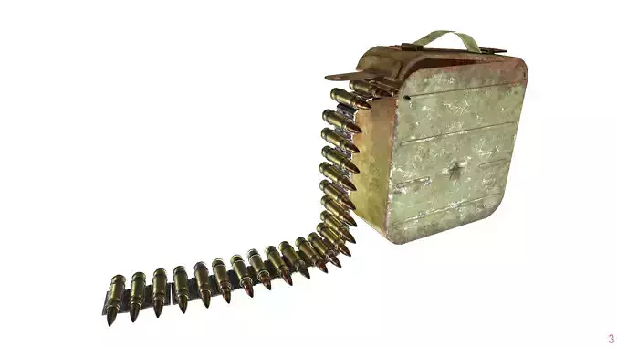 Military green metal ammo box da1 Low-poly 3D model