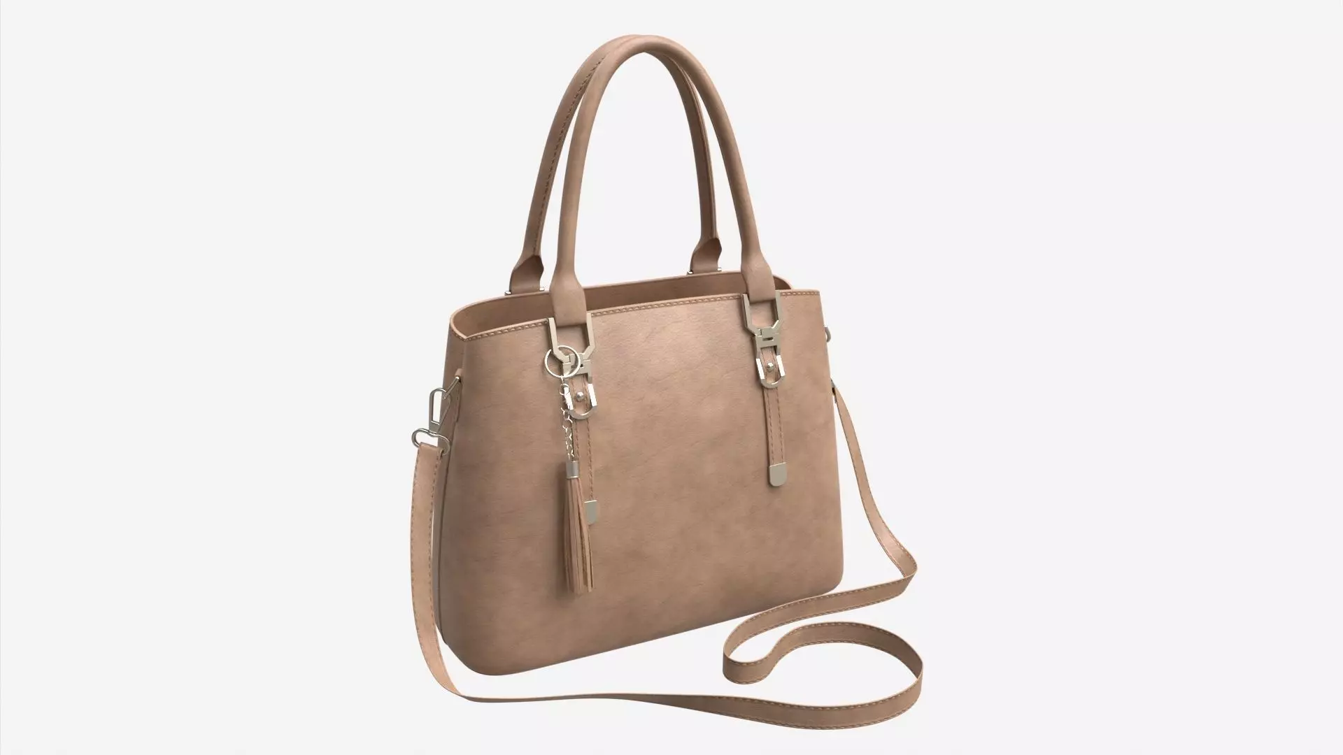 Women summer shoulder bag light brown 3D model
