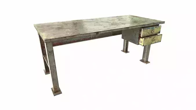 Iron table workbench tool painted da1 Low-poly 3D model