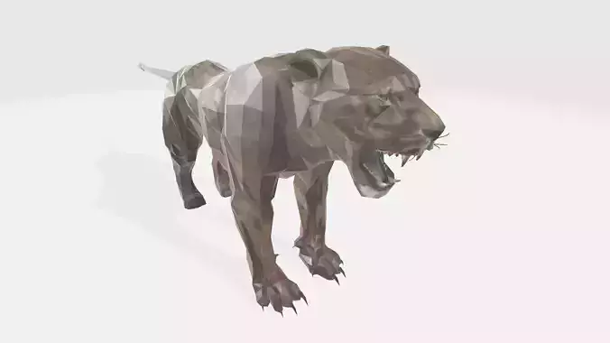 Lion 3d polygonal tiger