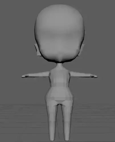 Chibi Base Female - Low Poly
