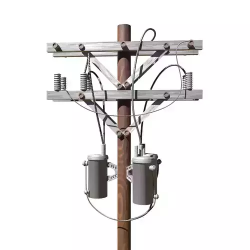 Low Poly Electric Post 3d Model