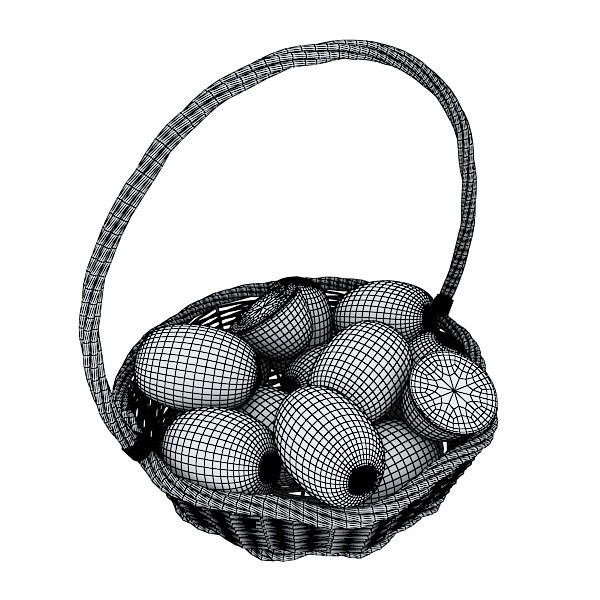 Kiwi Fruit in Basket 3D model_9