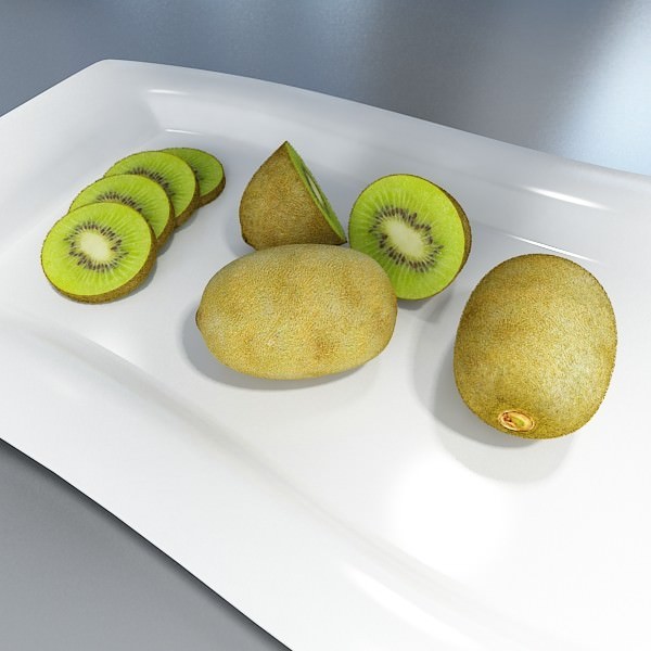 Kiwi Fruit in Basket 3D model_11