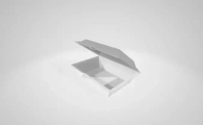 Styrofoam Lunch Box or Takeaway box  3D model