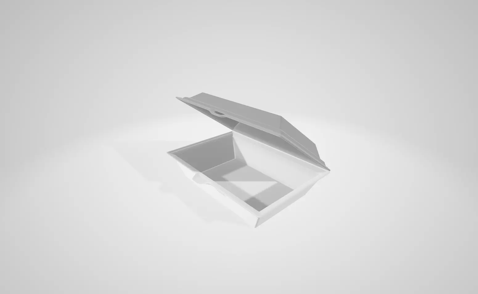 Styrofoam Lunch Box or Takeaway box 3D model