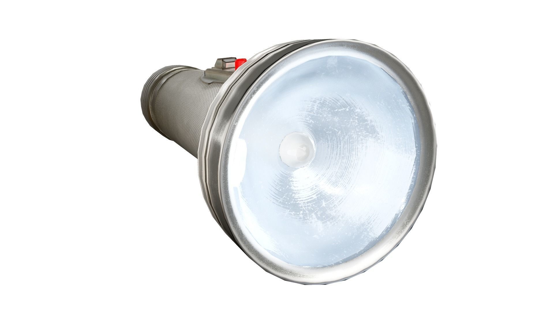 Vintage retro steel flashlight da1 Low-poly 3D model_3