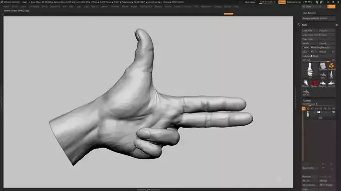 Hand pose 13 3d print model