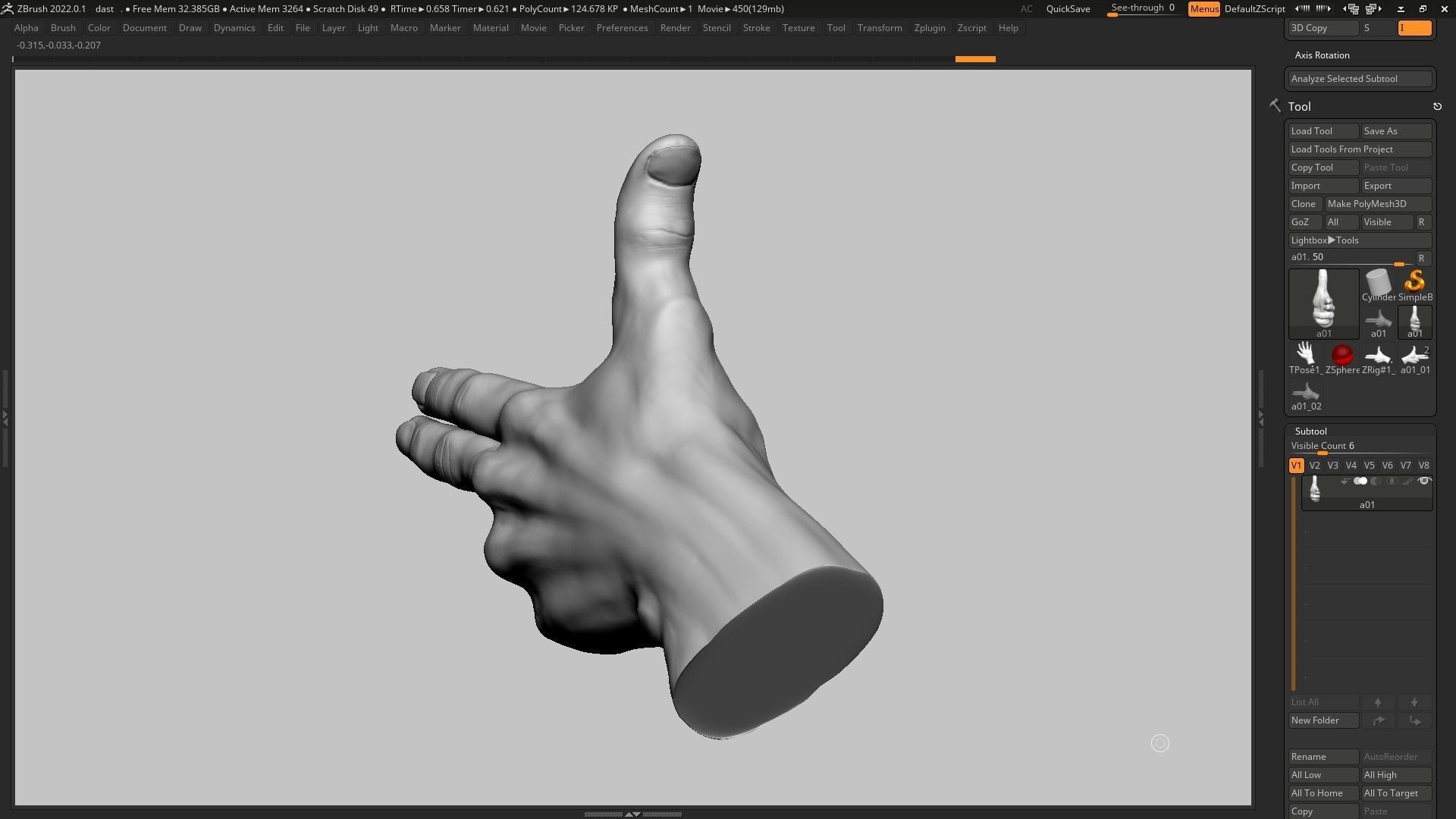 Hand pose 13 3d print model 3D print model_6