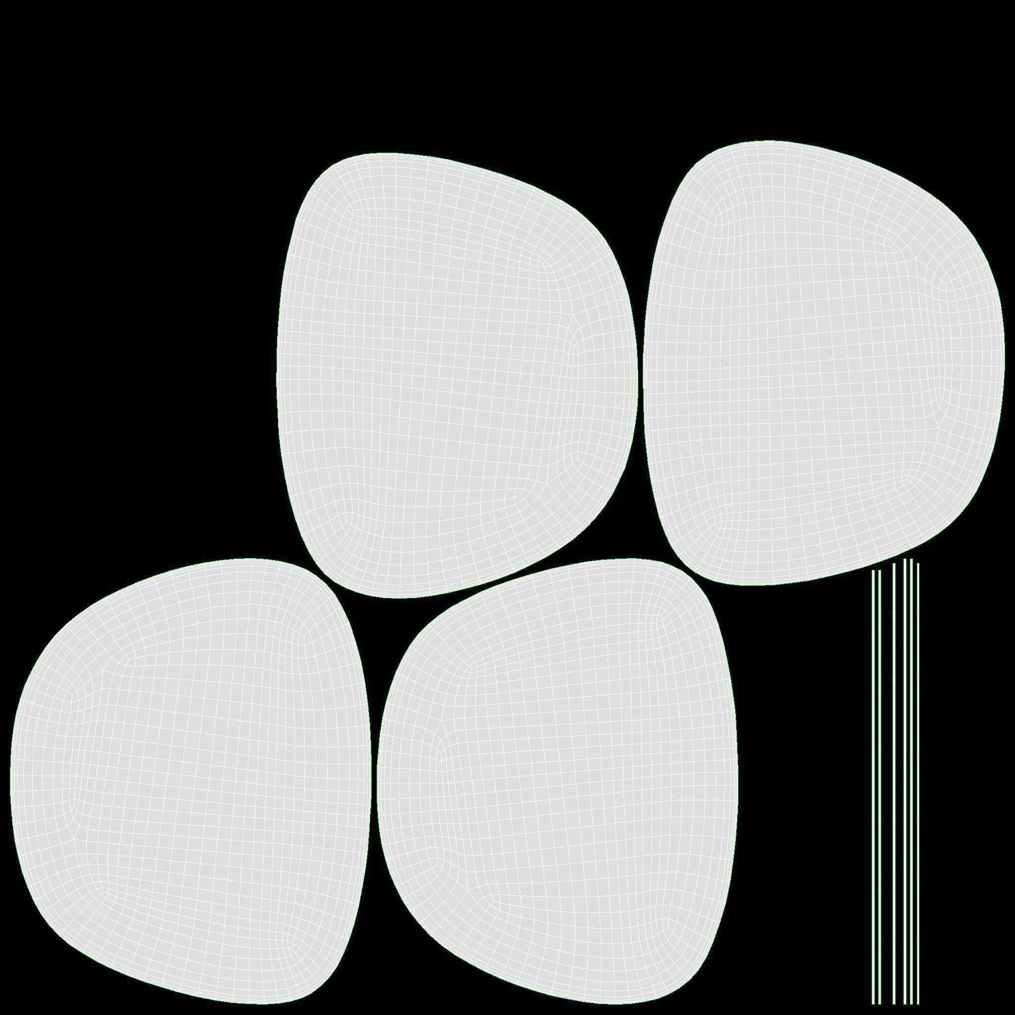 Color striped beach bag with straw hat 3D model_16