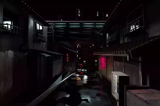 Japan alley at night