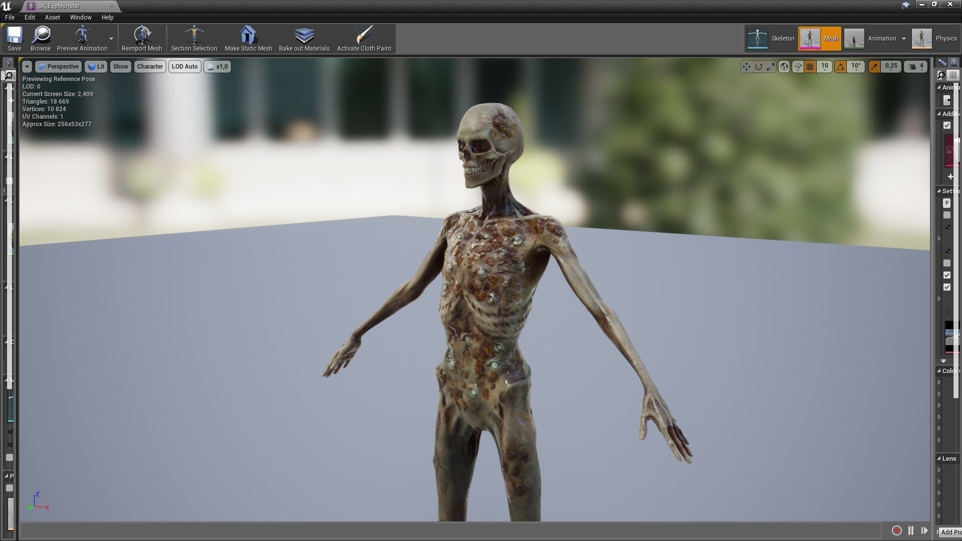 Eye Monster  Low-poly 3D model_16