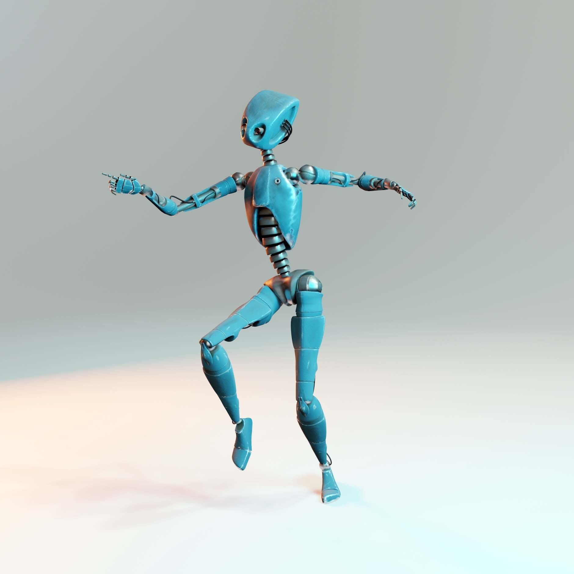 Fully-Rigged Robot 3D Model - Realistic Android Blender 3D model_9