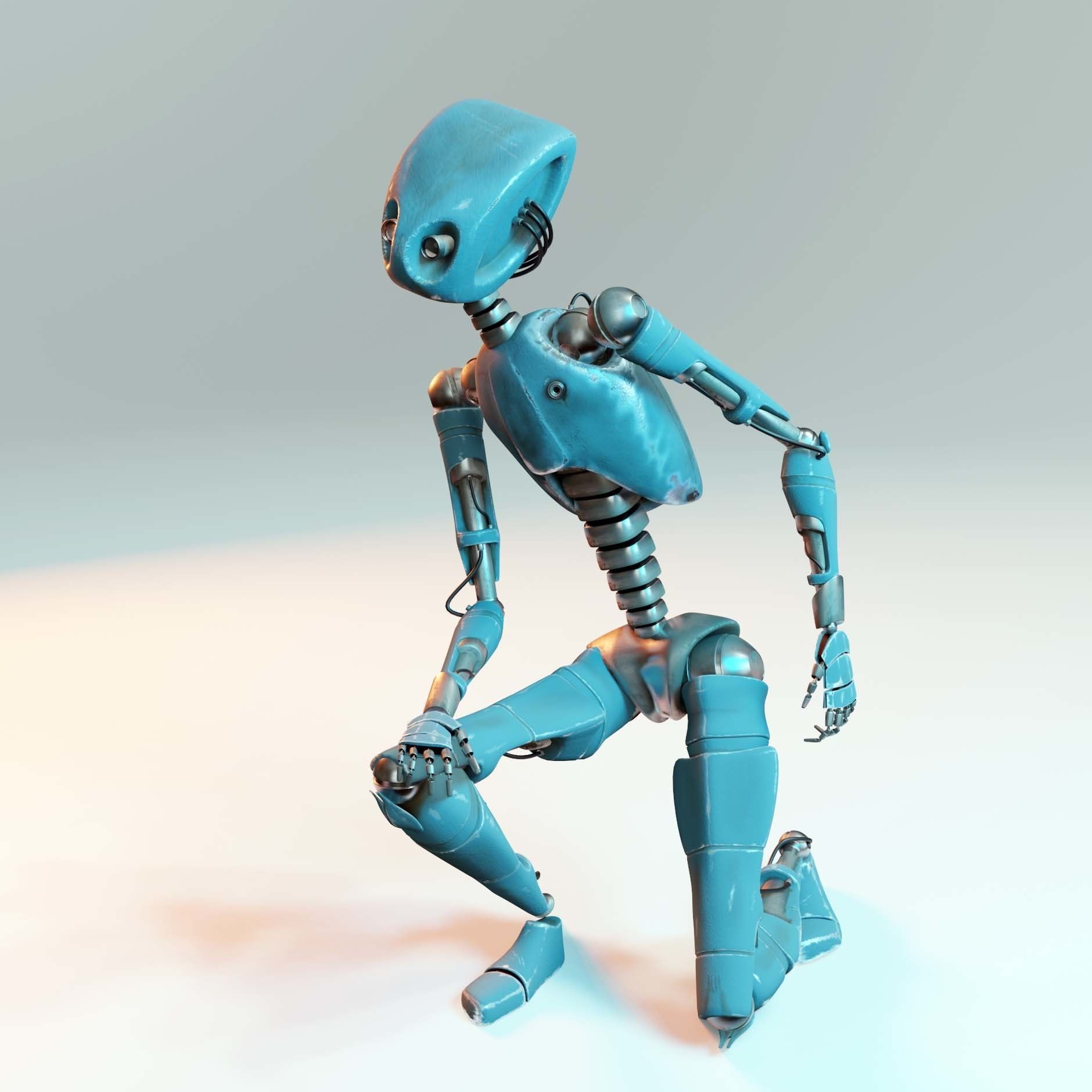 Fully-Rigged Robot 3D Model - Realistic Android Blender 3D model_11